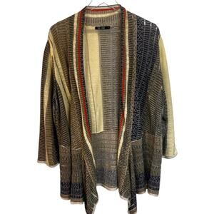 Nic+Zoe 70% linen | women’s 1X | lightweight multicolored lacey stripe cardigan